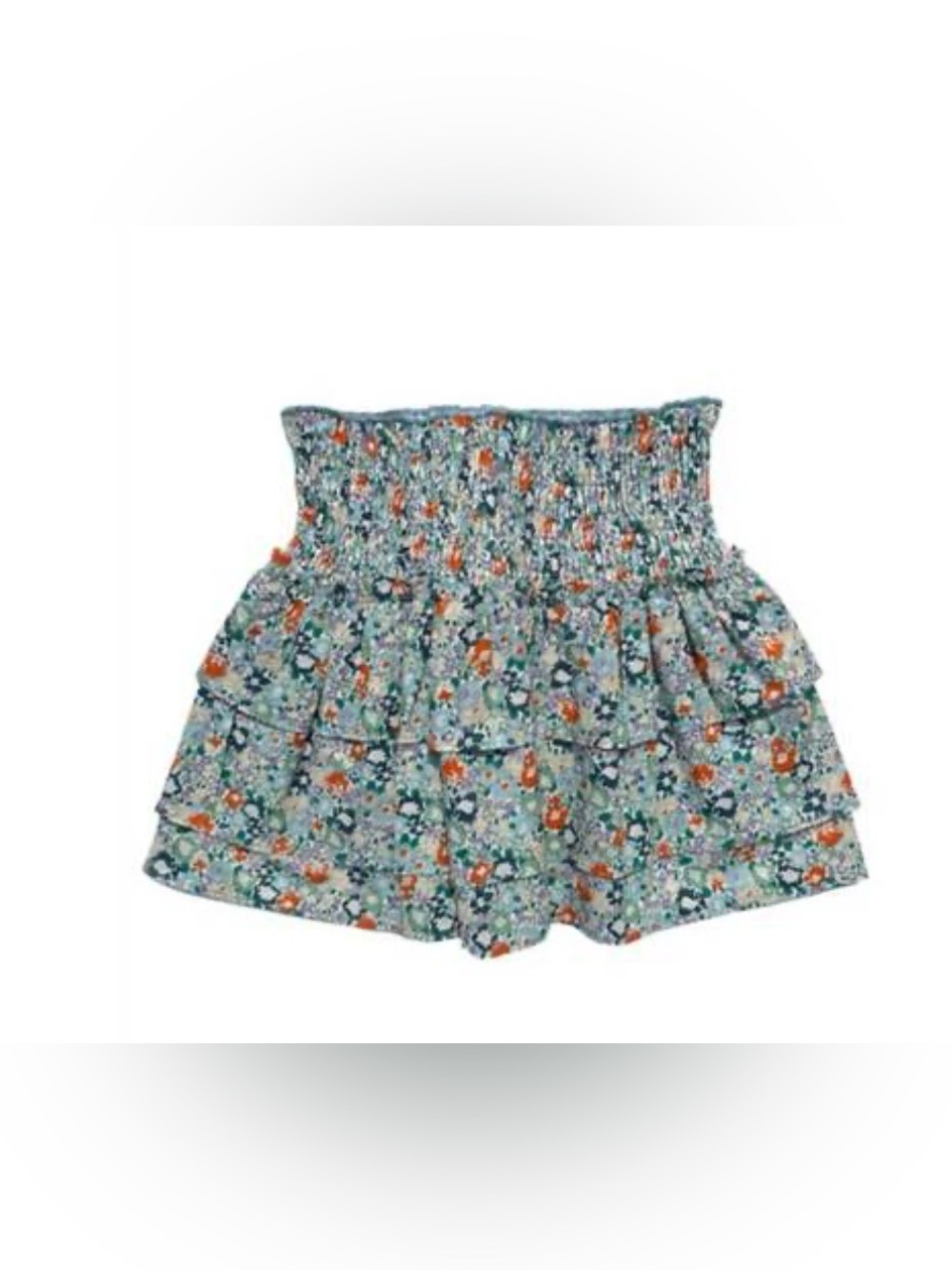 PLEAT Girls Multi Colored Floral Smocked Skirt Size 7